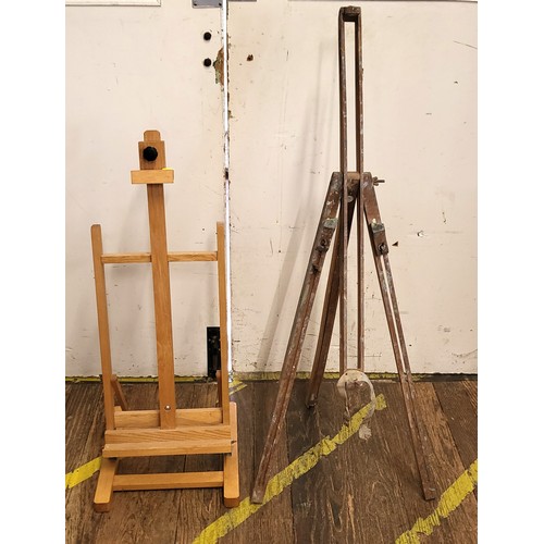 131 - Two vintage wooden easels.