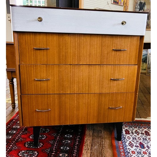 62 - A mid-century 'Limelight' chest of four drawers on black tapered legs. 90cm x 78 x50.