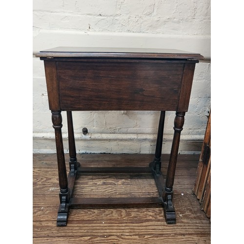 18 - A mahogany table when opened a writing bureau rises from within with cubby holes for letters, etc. o... 