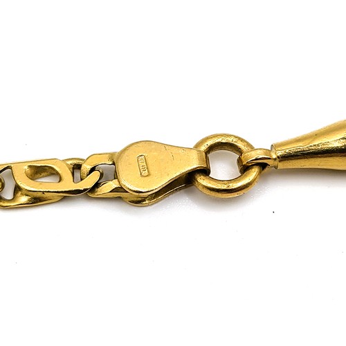 421 - An 18ct yellow gold chain with an Albert clasp. 26gms. 50cm.