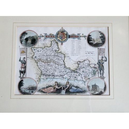 63 - Two Berkshire maps, 1744 35cm x 40cm  and 1840 36cm x 43cm, framed and glazed.