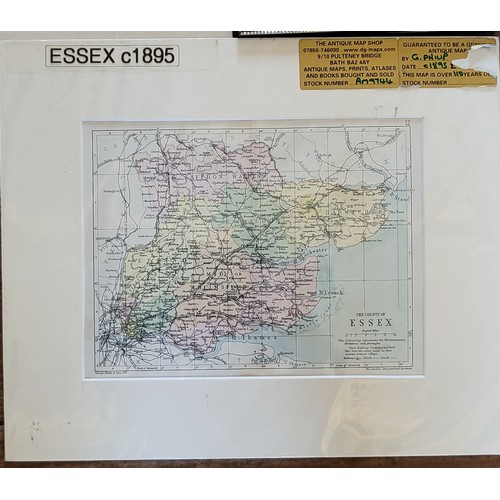 66 - Three maps, including  Berkshire c1846 (with mount) 33cm x 40cm , Essex c 1895 (with mount) 27cm x 3... 