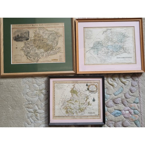 72 - Three maps of Montgomeryshire: one published by T Kitchen c1765, one published by J Archer c1848, an... 