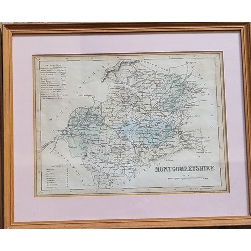 72 - Three maps of Montgomeryshire: one published by T Kitchen c1765, one published by J Archer c1848, an... 