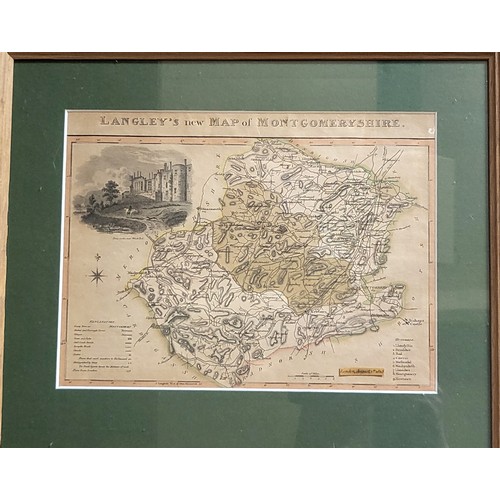 72 - Three maps of Montgomeryshire: one published by T Kitchen c1765, one published by J Archer c1848, an... 