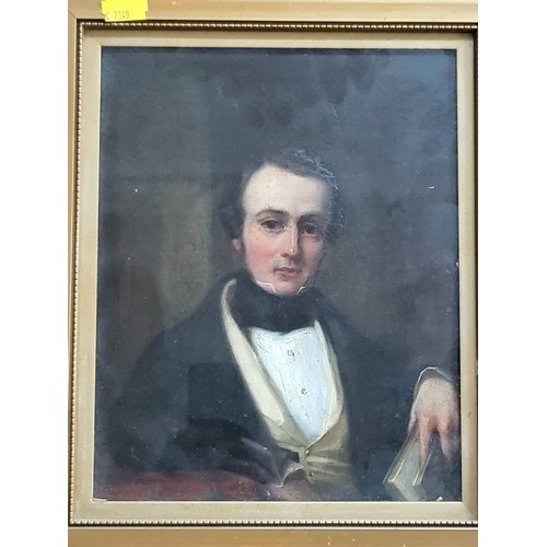 77 - A portrait of possibly Nelson in oil, framed and glazed. 31cm x 26cm.