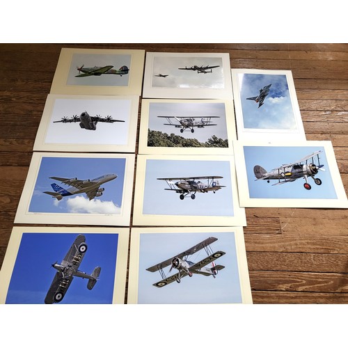 93 - Ten mounted colour photographs of aeroplanes: Hawker Tudor, Gloucester Gladiator, Hawker Demon, Hawk... 