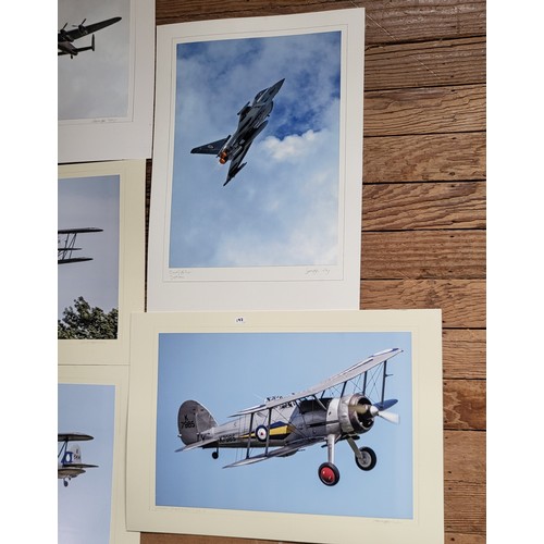 93 - Ten mounted colour photographs of aeroplanes: Hawker Tudor, Gloucester Gladiator, Hawker Demon, Hawk... 