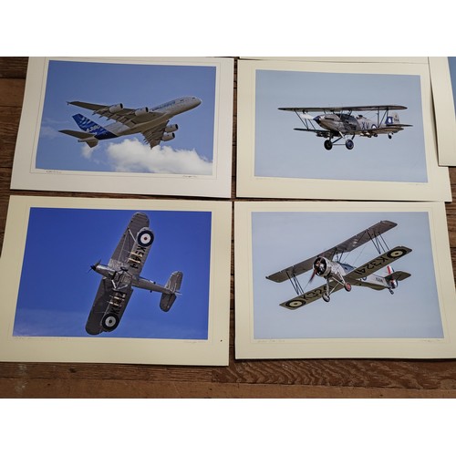 93 - Ten mounted colour photographs of aeroplanes: Hawker Tudor, Gloucester Gladiator, Hawker Demon, Hawk... 