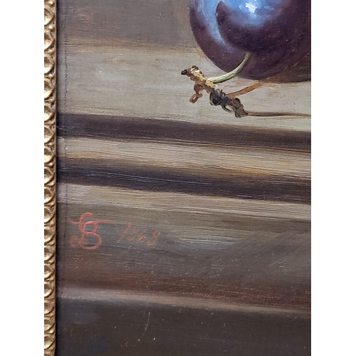 96 - A signed still life fruit and flowers, 1868 by Charles Thomas Bale. Framed. 81cm x 70cm