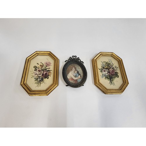 55 - Three miniatures, framed and glazed.(3)