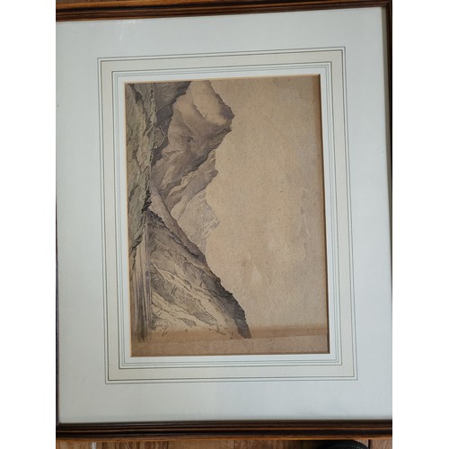 54 - A selection of engravings and prints including a watercolour by G Monkhouse, Wastwater, Cumberland 1... 