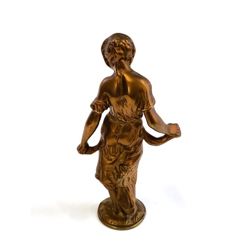 117 - A bronze figure of a lady 24cm