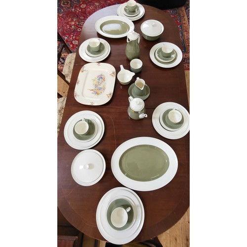 231 - A Wedgwood Moss green pattern dinner and coffee service and a Hampton rectangular platter. (40)