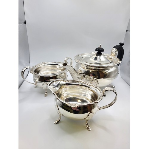 271 - A silver tea pot Docker & Burn Birmingham 1926, and silver cream jug and sugar bowl, Docker & Burn L... 