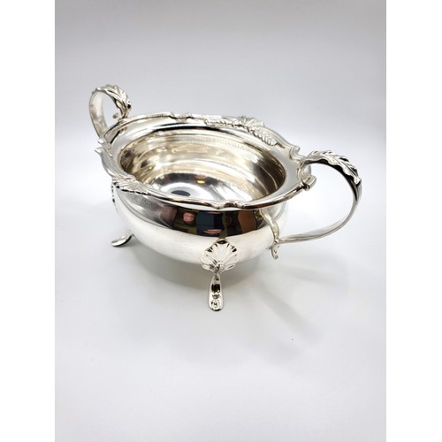 271 - A silver tea pot Docker & Burn Birmingham 1926, and silver cream jug and sugar bowl, Docker & Burn L... 