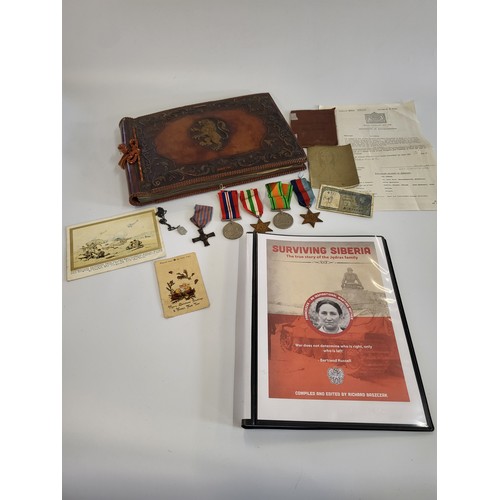 281 - A collection of WWI & WWII memorabilia including WWII medals including Defence medals and Monte Cass... 