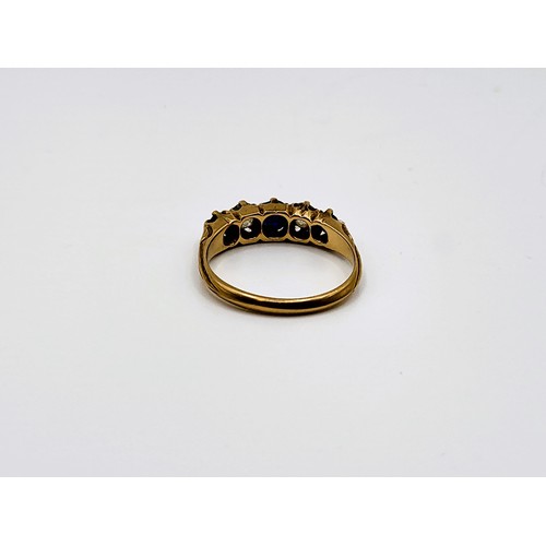 304 - A gold sapphire and diamond Victorian style ring