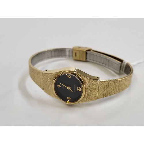 372 - A ladies Sekonda gold plated quartz dress watch.