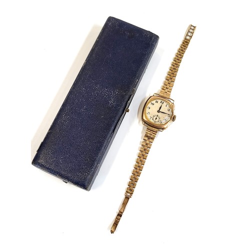 378 - A 9ct gold watch and bracelet, circa 1910. 24gms