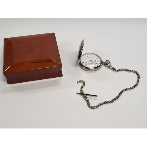 406 - A boxed Jean Pierre pocket watch.