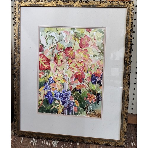 61 - Framed watercolour painting 'Denbighs' by Terry Weller. 56cm x 46cm including frame.