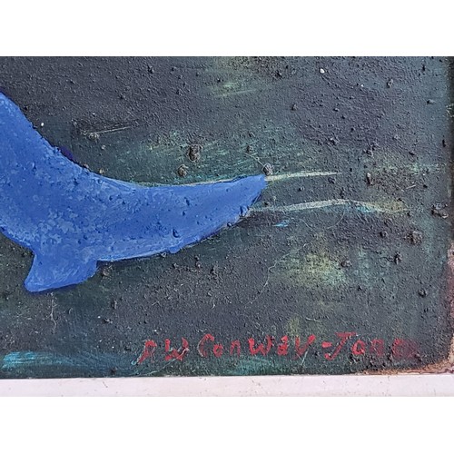 66 - The Whale by Richard Conway Jones set in a large gold frame. 70cm x 95cm including frame.