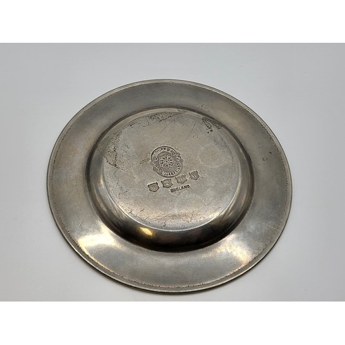 173 - A Thomas Williams pewter shallow dish 12.5cm diameter 166gms.