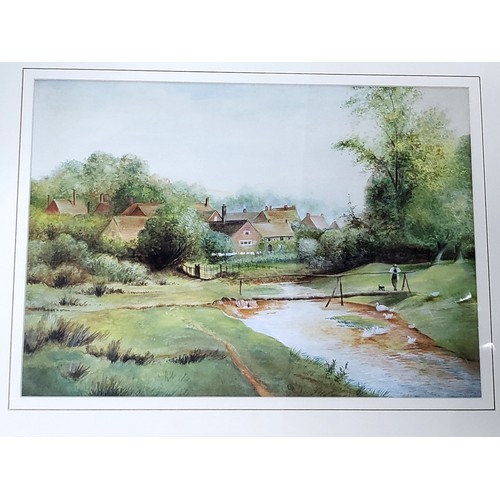 34 - A pair of unsigned watercolour landscape scenes with figures (2)