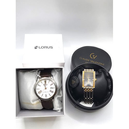 280 - Two (as new) modern watches including a Lorus gentleman's watch, and a Claude Valentini watch, both ... 