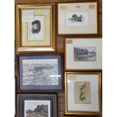 44 - An extensive collection of twenty-eight framed and glazed prints and seven mounted prints.