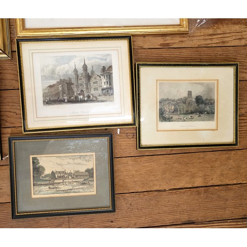 45 - A collection of thirteen prints and original watercolours including Arundel Castle (1987) by Rosemar... 