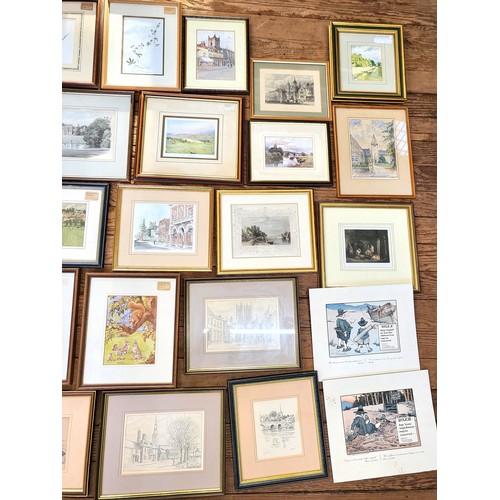 51 - A collection of nineteen vintage prints, framed and glazed including a six further prints, mounted. ... 