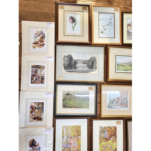 51 - A collection of nineteen vintage prints, framed and glazed including a six further prints, mounted. ... 