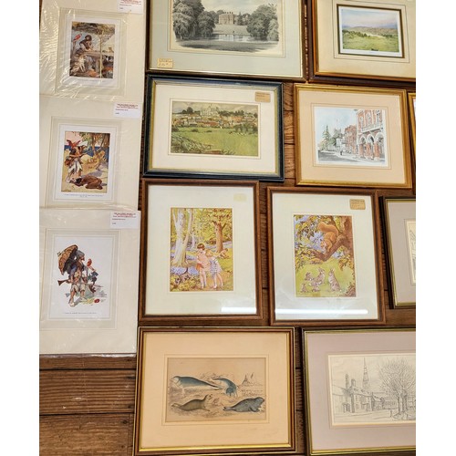 51 - A collection of nineteen vintage prints, framed and glazed including a six further prints, mounted. ... 