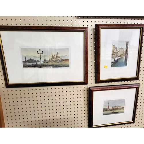 61 - Three original watercolours- Venice 1999 all framed & glazed. 54cm x 37cm & 34cm x 38cm & 38cm x 34c... 