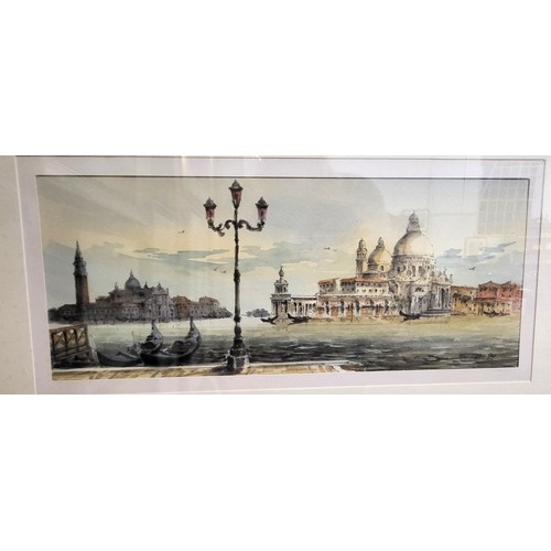 61 - Three original watercolours- Venice 1999 all framed & glazed. 54cm x 37cm & 34cm x 38cm & 38cm x 34c... 