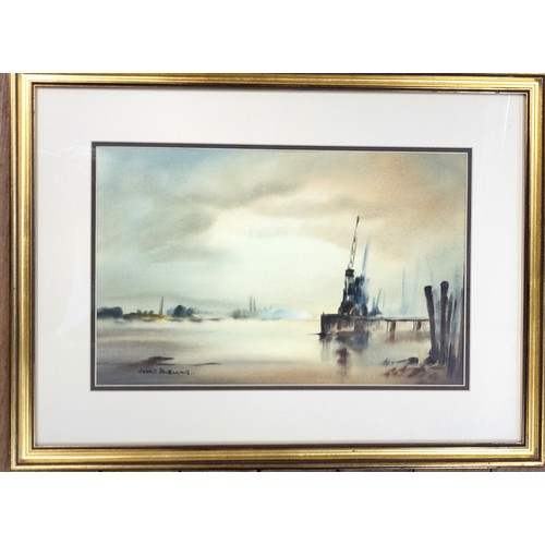 72 - John Snelling signed watercolour depicting The Thames at Greenwich, mounted and in a gilt frame.