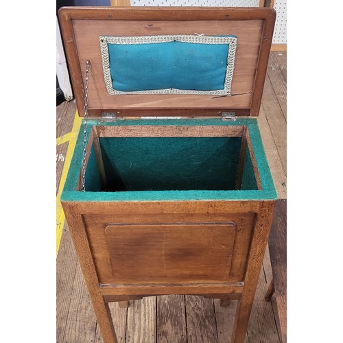 25 - A sewing cabinet 41cm x 81cm x 43cm, a sewing cabinet 74cm x 35cm x 22cm, and a stool 46cm