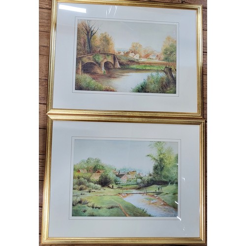 62 - A pair of unsigned watercolour landscape scenes with figures (2)