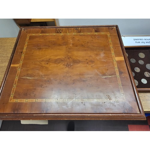 271 - A collection of coins housed in a hinged wooden box, also including some rare examples of old pennie... 