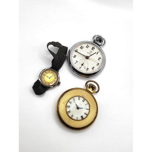 377 - A collection of three antique watches, a ladies silver hallmarked SD 925 1920/30 wrist watch and two... 