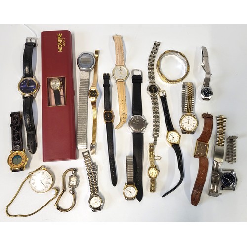 381 - A collection of nineteen watches including a 1960's Oris Super 17 jewel manual wind, a rare example ... 