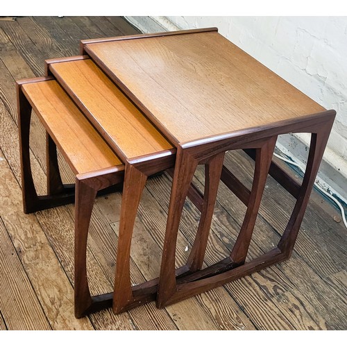 24 - A G-Plan Quadrille nest of three tables. Largest table 50cm x 54cm x 42cm.