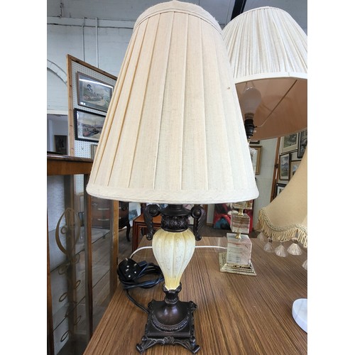 47 - Three table lamps measuring 40cm to 70cm.