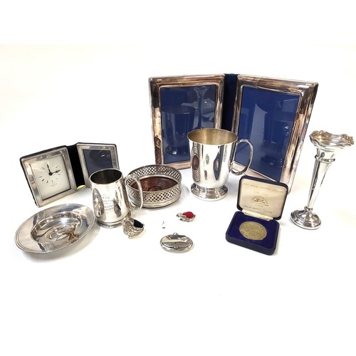 289 - A collection of silver and silver plate including a miniature tankard James Deakin & Sons, Sheffield... 