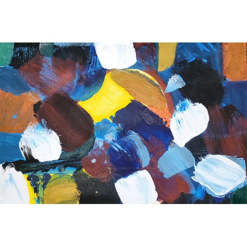 66 - A small abstract oil painting by R Conway-Jones