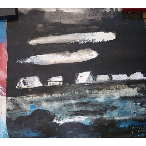 67 - Two scrolls of original artworks four in total, three by R Conway-Jones.