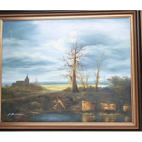 69 - A collection of seven works of art to include two Tigers. an oil on board by G F Croker. 54 x 68cm.