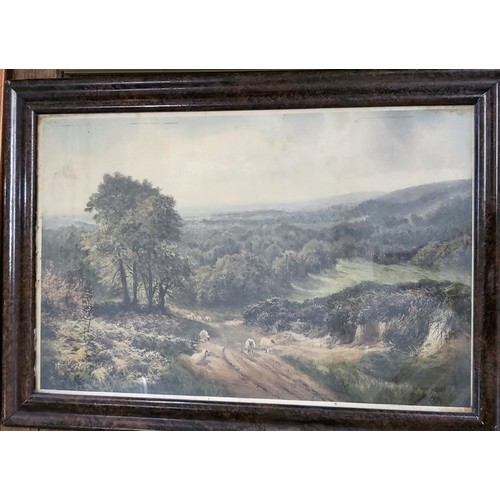 71 - Four works of art (3 framed and glazed) Landscape, Royal Ascot 1935 print by Raoul Dufy 60 x 75cm in... 